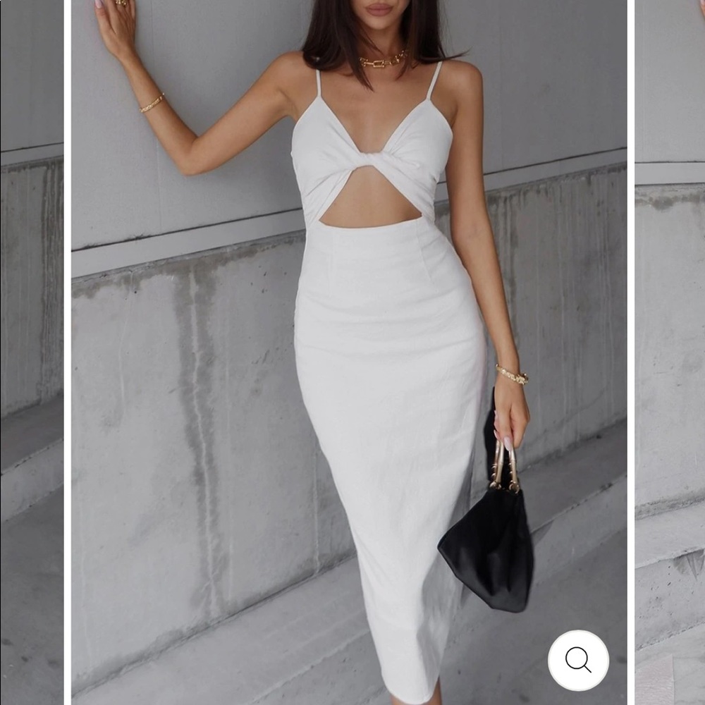 JUAS white midi dress